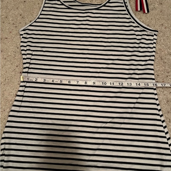 Nwt Women’s Striped Print Sleeveless Maxi Dress With Slit - Picture 10 of 11